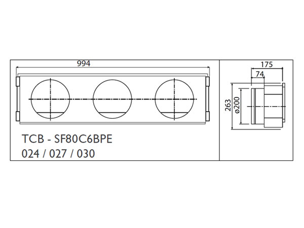 Toshiba Фланец воздушный стандартный (TCB-SF80C6BPE), Toshiba